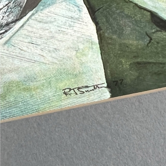 Vintage 70s Silver Framed Metallic Owl Art Framed Owl Print Holographic Image - Picture 4 of 9